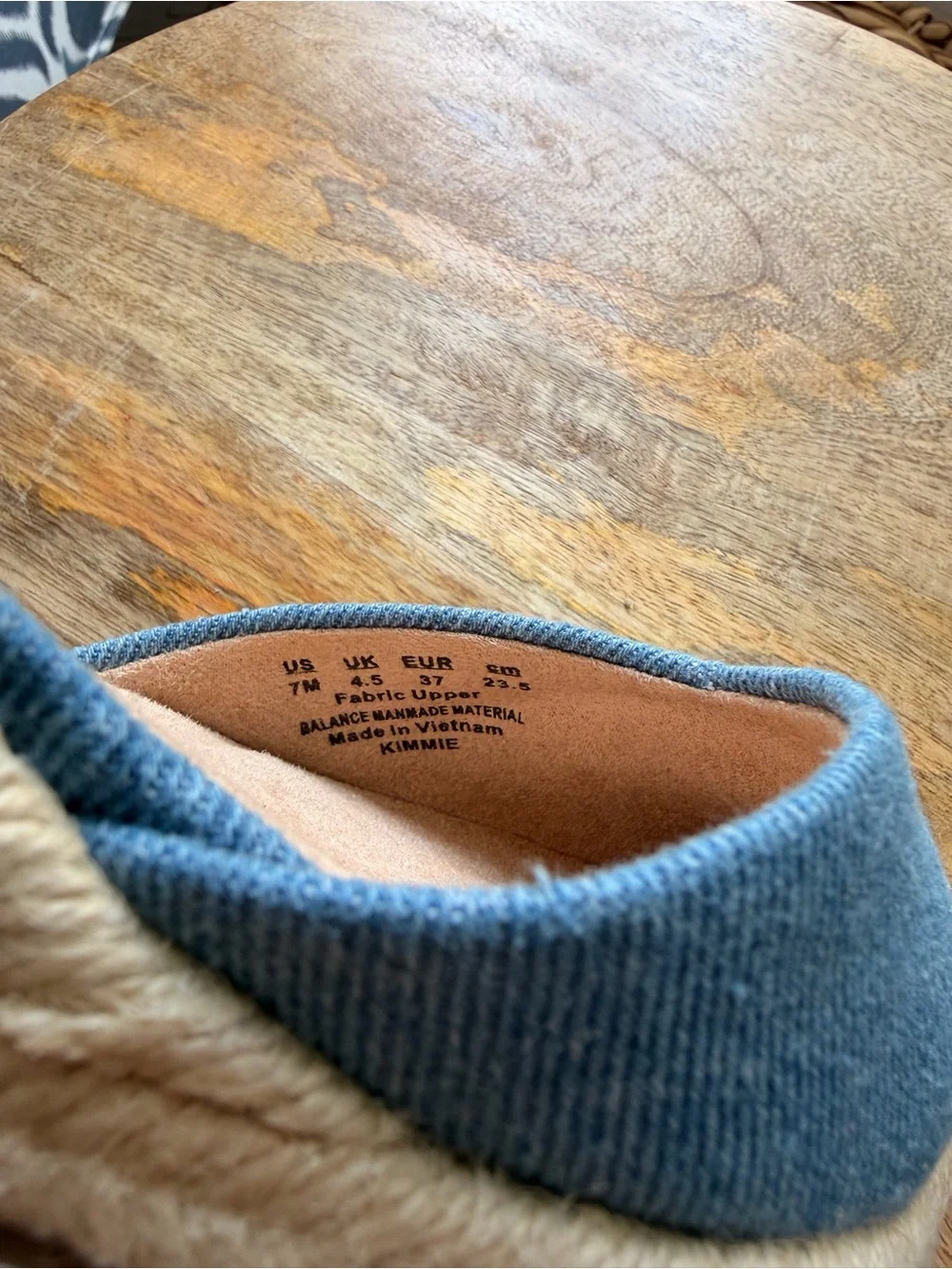 LifeStride Kimmie Denim Espadrille Wedge Sandals Sz 7